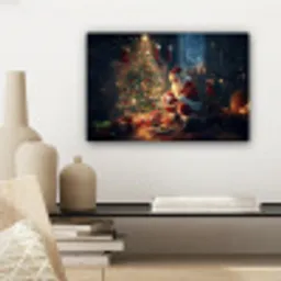 Kerstman - Haard - Donker canvas 2cm klein -sfeer6