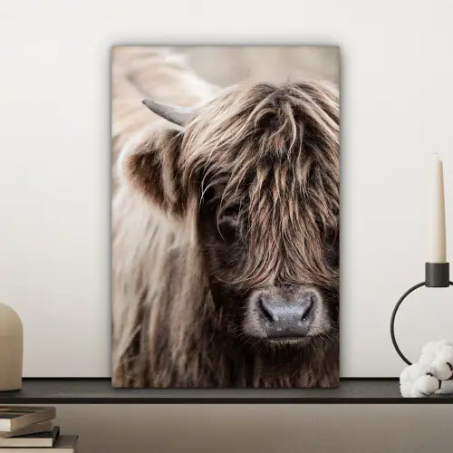 Schotse Hooglander - Dieren - Hoorn canvas 2cm klein -sfeer6