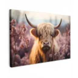 Schotse hooglander - Lente - Hooglanden canvas 2cm klein -z3d
