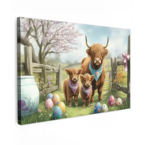 Schotsehooglanders - Paaseieren - Lente canvas 2cm klein -z3d