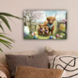 Schotsehooglanders - Paaseieren - Lente canvas 2cm klein -sfeer1