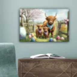 Schotsehooglanders - Paaseieren - Lente canvas 2cm klein -sfeer4