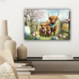Schotsehooglanders - Paaseieren - Lente canvas 2cm klein -sfeer6