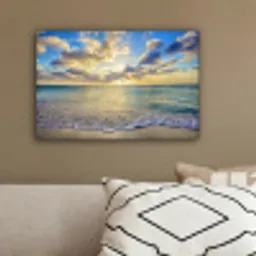 Zee - Strand - Wolken - Zon canvas 2cm klein -sfeer3