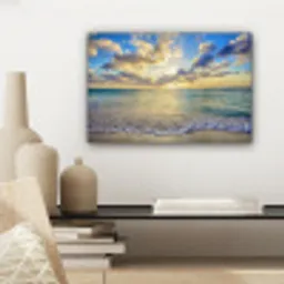 Zee - Strand - Wolken - Zon canvas 2cm klein -sfeer6