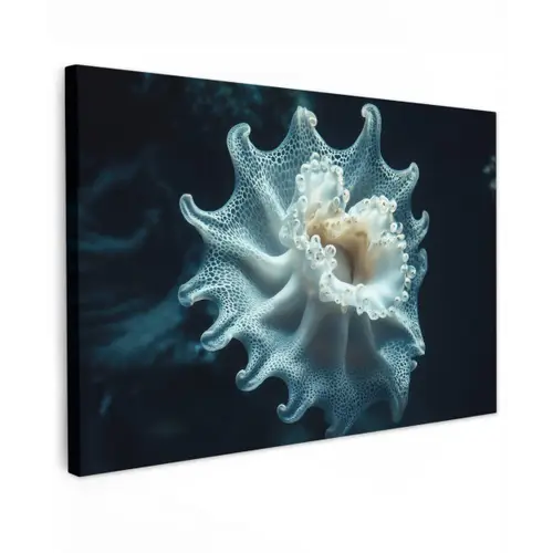 Zeewezen - Wit - Golven - Water canvas 2cm klein -z3d