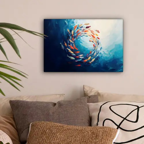 Zee - Vissen - Kleurrijk - Dynamisch canvas 2cm klein -sfeer1