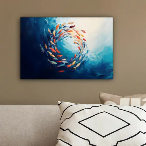 Zee - Vissen - Kleurrijk - Dynamisch canvas 2cm klein -sfeer3