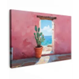 Zee - Roze - Cactus canvas 2cm klein -z3d
