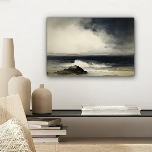 Zee - Rotsen - Storm canvas 2cm klein -sfeer6