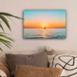 Zee - Zeilboot - Zonsondergang canvas 2cm klein -sfeer1