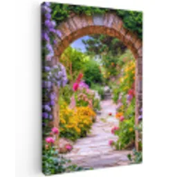 Doorkijk - Bloemen - Pad - Natuur canvas 2cm klein -z3d