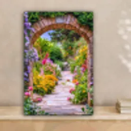 Doorkijk - Bloemen - Pad - Natuur canvas 2cm klein -sfeer1