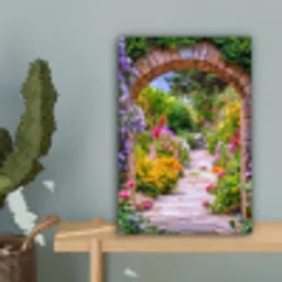 Doorkijk - Bloemen - Pad - Natuur canvas 2cm klein -sfeer4