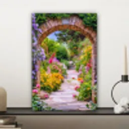 Doorkijk - Bloemen - Pad - Natuur canvas 2cm klein -sfeer6
