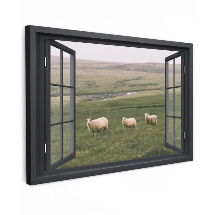 Doorkijk - Gras - Schaap canvas 2cm klein -z3d