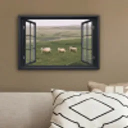 Doorkijk - Gras - Schaap canvas 2cm klein -sfeer3