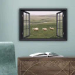 Doorkijk - Gras - Schaap canvas 2cm klein -sfeer4