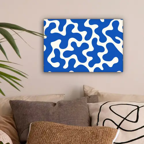Vormen - Abstract - Blauw - Golven canvas 2cm klein -sfeer1