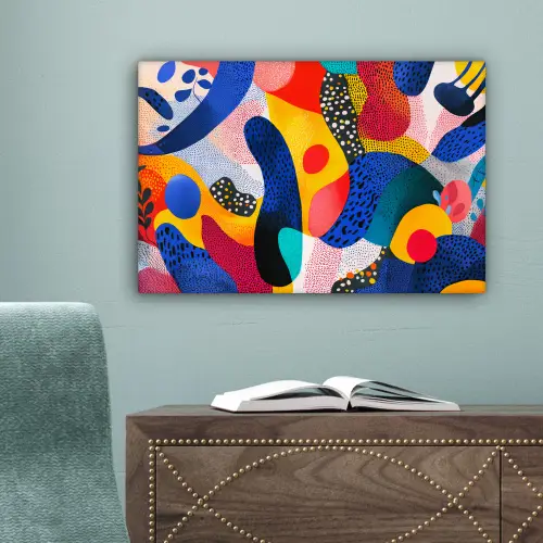 Vormen - Abstract - Stippels - Blauw canvas 2cm klein -sfeer4