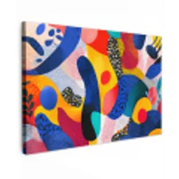 Vormen - Abstract - Stippels - Blauw canvas 2cm klein -z3d
