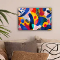 Vormen - Abstract - Stippels - Blauw canvas 2cm klein -sfeer1
