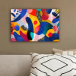 Vormen - Abstract - Stippels - Blauw canvas 2cm klein -sfeer3