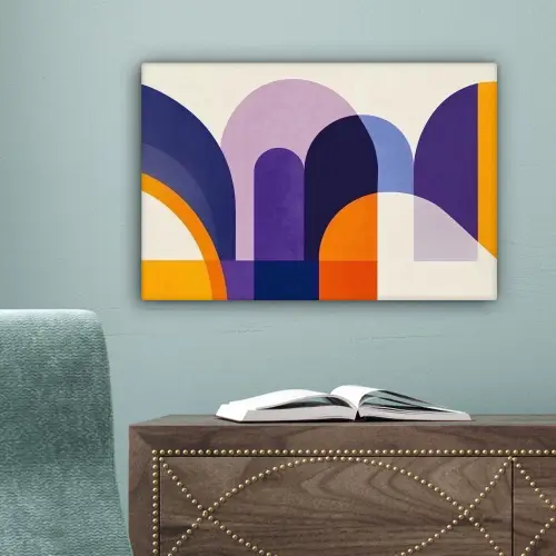 Vormen - Abstract - Grafisch - Oranje canvas 2cm klein -sfeer4