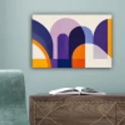 Vormen - Abstract - Grafisch - Oranje canvas 2cm klein -sfeer4