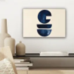 Vormen - Blauw - Abstract canvas 2cm klein -sfeer6