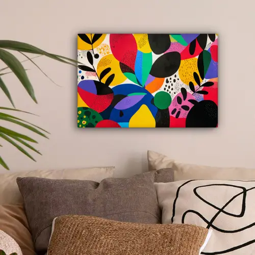 Vormen - Stippen - Kleurrijk canvas 2cm klein -sfeer1