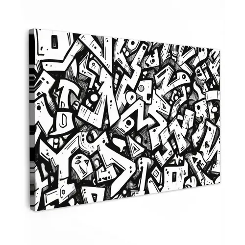 Vormen - Letters - Graffiti - Zwart canvas 2cm klein -z3d