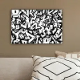 Vormen - Letters - Graffiti - Zwart canvas 2cm klein -sfeer3