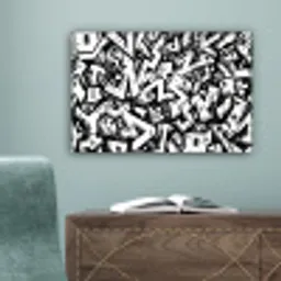 Vormen - Letters - Graffiti - Zwart canvas 2cm klein -sfeer4
