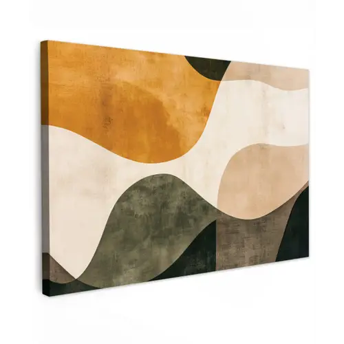 Vormen - Okergeel - Abstract canvas 2cm klein -z3d