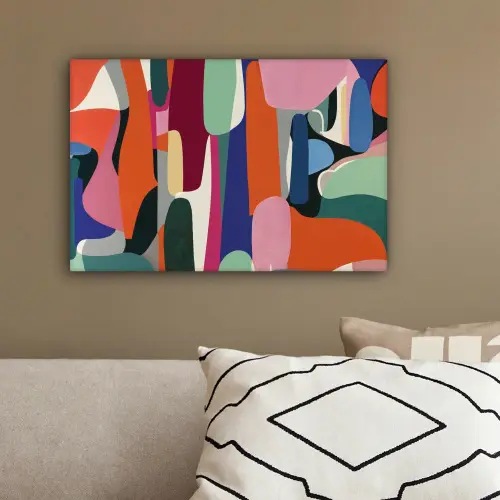 Vormen - Ritmisch - Kleuren - Abstract canvas 2cm klein -sfeer3
