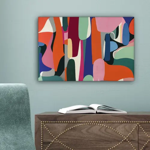 Vormen - Ritmisch - Kleuren - Abstract canvas 2cm klein -sfeer4