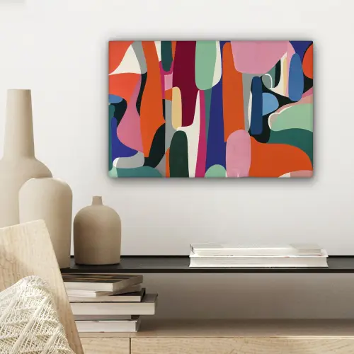 Vormen - Ritmisch - Kleuren - Abstract canvas 2cm klein -sfeer6