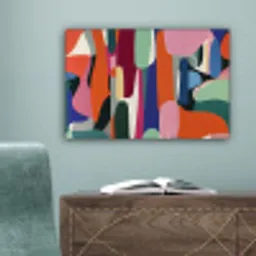 Vormen - Ritmisch - Kleuren - Abstract canvas 2cm klein -sfeer4