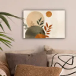 Vormen - Rond - Bladeren - Beige canvas 2cm klein -sfeer1