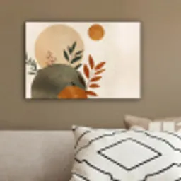 Vormen - Rond - Bladeren - Beige canvas 2cm klein -sfeer3