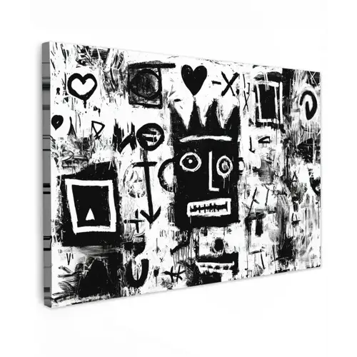 Vormen - Gezocht - Zwart - Abstract canvas 2cm klein -z3d