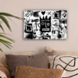 Vormen - Gezocht - Zwart - Abstract canvas 2cm klein -sfeer1