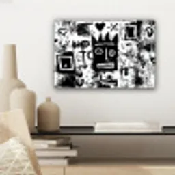 Vormen - Gezocht - Zwart - Abstract canvas 2cm klein -sfeer6