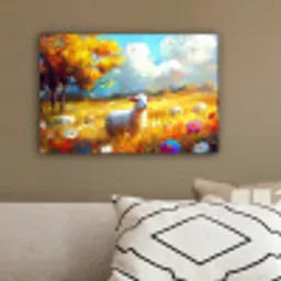 Schaap - Weide - Bloemen canvas 2cm klein -sfeer3