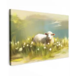 Schaap - Weide - Groen canvas 2cm klein -z3d