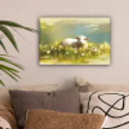 Schaap - Weide - Groen canvas 2cm klein -sfeer1