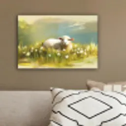 Schaap - Weide - Groen canvas 2cm klein -sfeer3