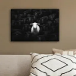 Schapen - Wit - Duisternis canvas 2cm klein -sfeer3