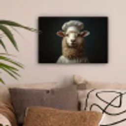 Schaap - Wol - Kok canvas 2cm klein -sfeer1